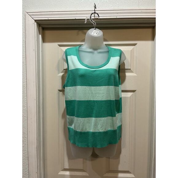 Talbots Charming Shell Two Tone Stripe Size L - Picture 1 of 6
